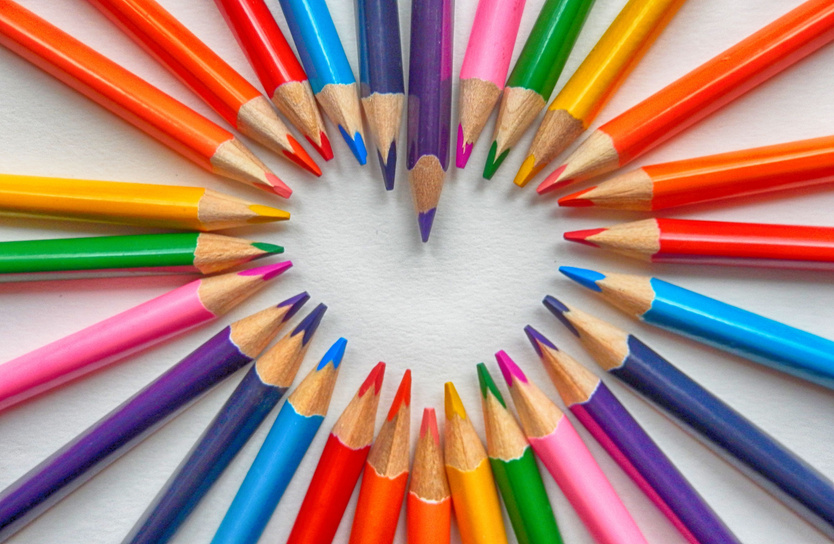 Heart Shaped Colored Pencils